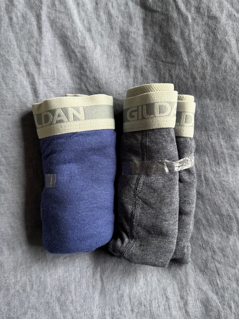Gildan Men's 2-Pack Cotton Blend Underwear - Blue & Gray Size Small